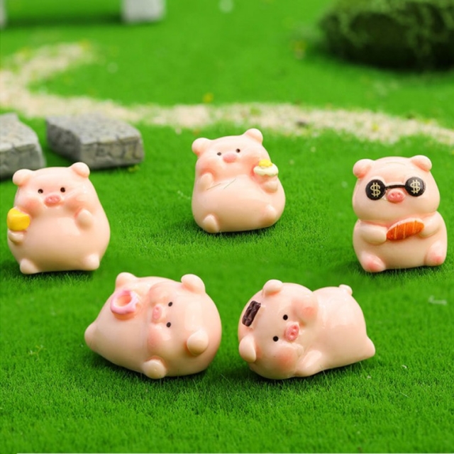 부를 상징하는 돼지 피규어 5마리세트_09